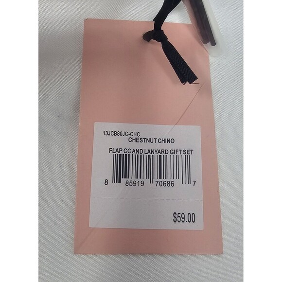 Juicy Couture Chestnut Chino & Pink Credit Card Bifold Wallet Key Ring NWT - Picture 4 of 10